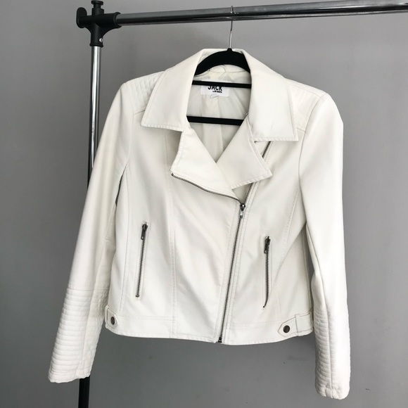 White Faux leather moto jacket JACK by bb dakota Nordstrom - Picture 1 of 7